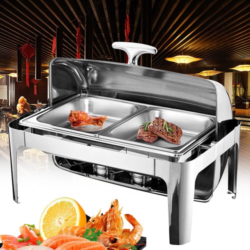 9L Professional Chafing Dish Feed Warmer Set Warm Container Stainless Steel Buffet Set  - Picture 1 of 12