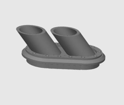 1/24 1/25 3D Resin Fender/Hood Exhaust Exit Bezel Style 2 Scale Model Kit Parts