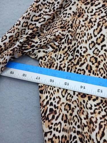 Chico's Jumpsuit 00 Leopard Print Wide Leg 3/4 Sleeve V-neck Casual Zip - Picture 6 of 12