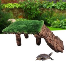Resin Turtle Terrapin Dock Tortoise Basking Platform with Ramp Habitat Decor