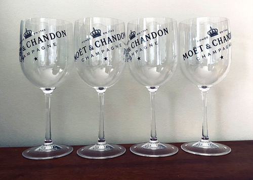 Moet & Chandon Champagne Clear Acrylic Party Goblets SET OF FOUR (4)-USA SHIPPER - Picture 7 of 7