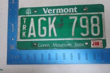 Vermont License Plate Tag VT 1995 95  Truck Natural Sticker AGK 798