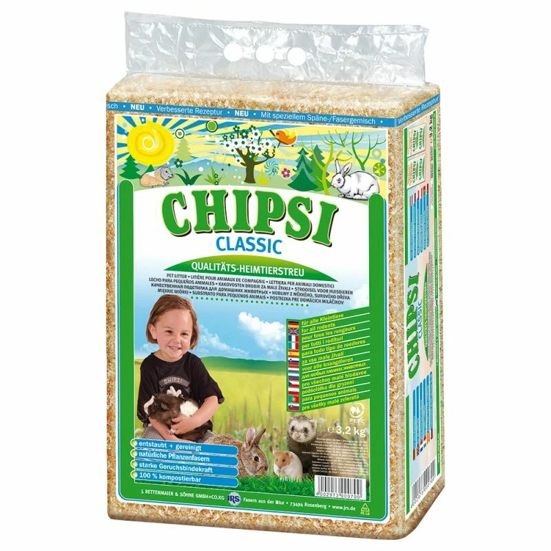 Chipsi Classi Wood Shavings 60 Litre - Bedding For Reptile Vivarium Substrate