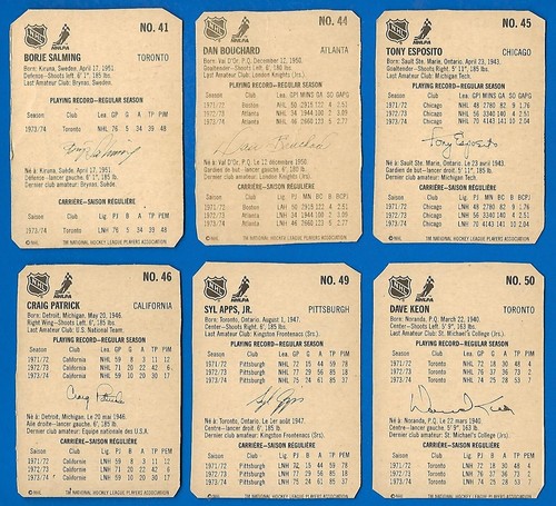 1974-75 LIPTON SOUP NHL HOCKEY CARD ERROR & VARIATION + RED WALLET 1-50 SEE LIST - Picture 293 of 322