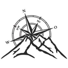 Aufkleber Kompass Berge Wohnmobil Wohnwagen Camper Reisen Urlaub Camping Caravan