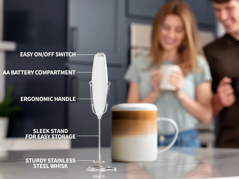 Milk Frother for Coffee Complete Set Coffee Gift With Upgraded Ultra Stand - ...