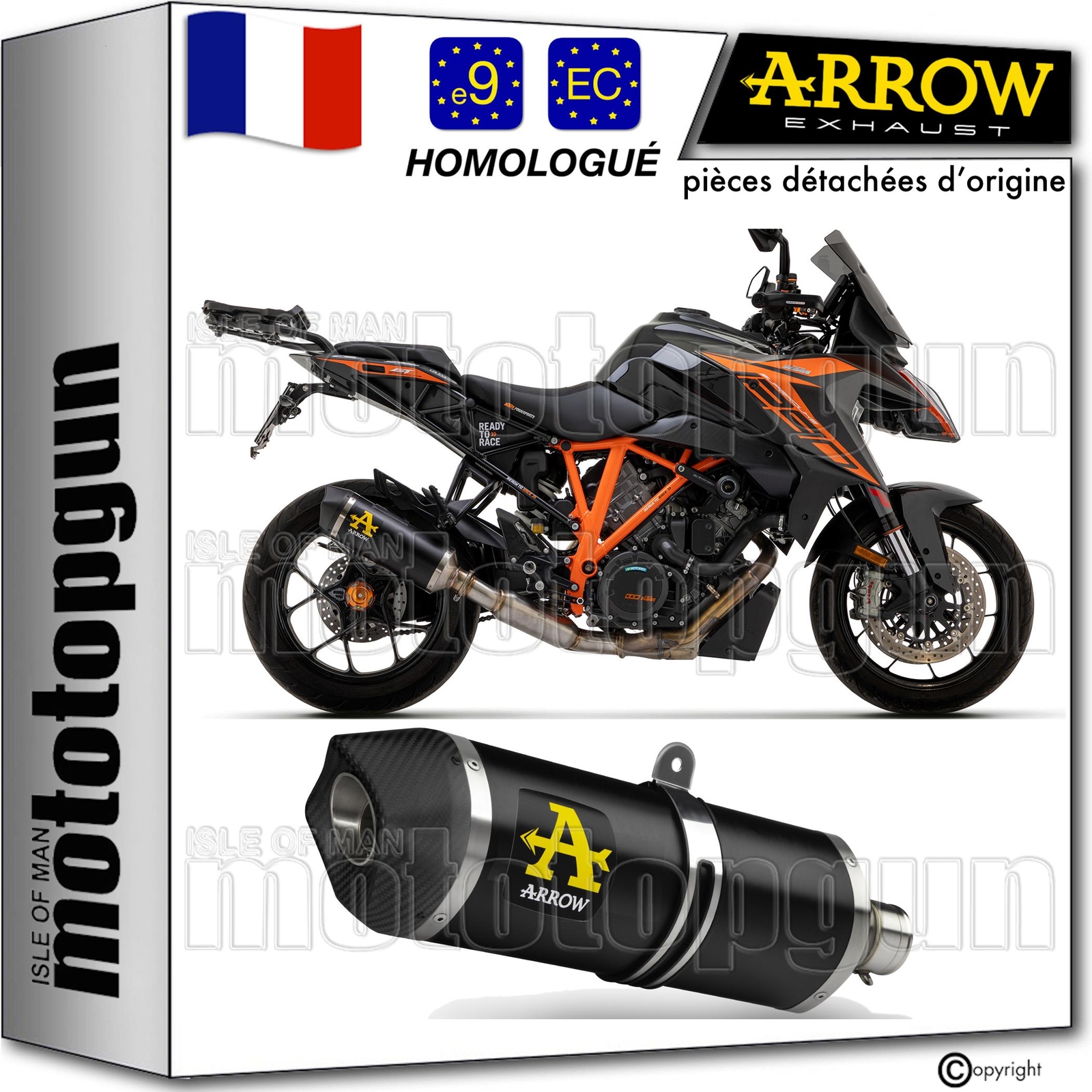 Échappement Arrow C Race-Tech noir silencieux moto homologué KTM 1290 Superduke GT 2019 19