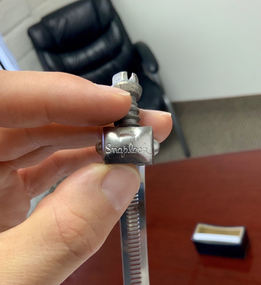 NOS Sun Super Tach original SS Snaplock clamp + new hex nut