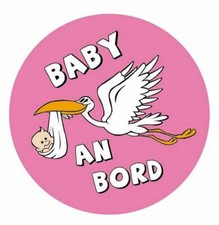 Aufkleber Sticker Baby an Bord Mädchen Autoaufkleber