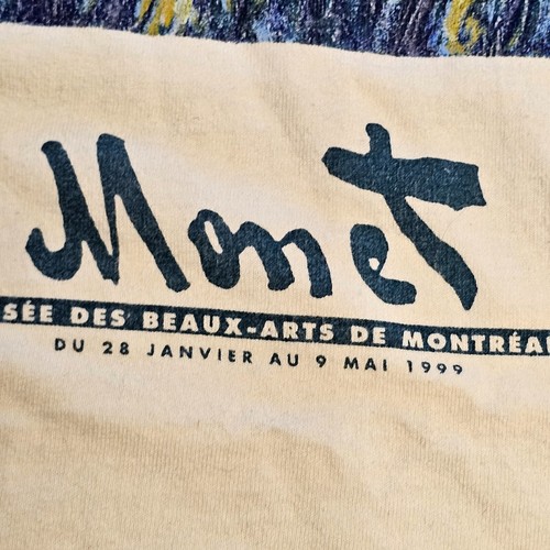 1999 Y2K Monet Musee Des Beaux Arts De Montreal T-Shirt XS Yellow Resewn w0a - Picture 4 of 15