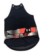 UNDER ARMOUR-Girls/Youth Navy HeatGear Sleeveless Athletic Vented Top SZ: YM-EUC