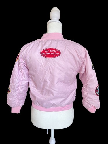 Up and Away Children's Bomber Jacket Medium-Weight MA-1 Flight Pink - Picture 4 of 10