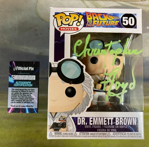 Christopher Lloyd Signed Doc  Brown Back To The Future Funko POP Pix CERTIFIED