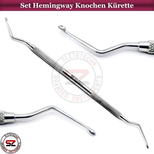 Hemingway Knochen Kürette Sonde scharfer Löffel Größe 0 1 2 3 Dental KFO 4 Set - Picture 3 of 7