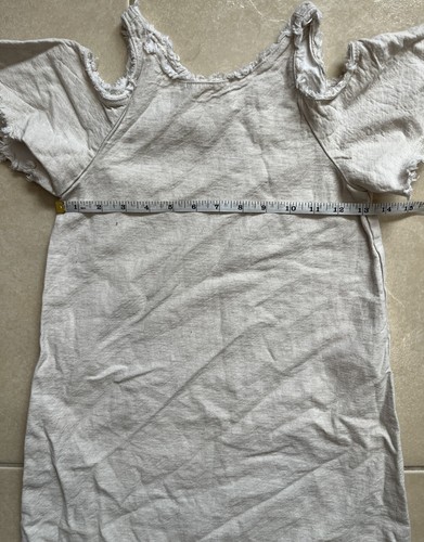 Zara Girls Size 9/10 Cream Cold Shoulder Linen/Cotton Blend SunDress - Picture 4 of 11