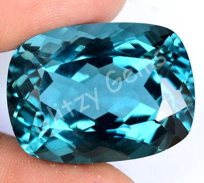 Natural 43.60 Ct Paraiba Tourmaline Greenish Neon Blue Copper Loose Gemstone