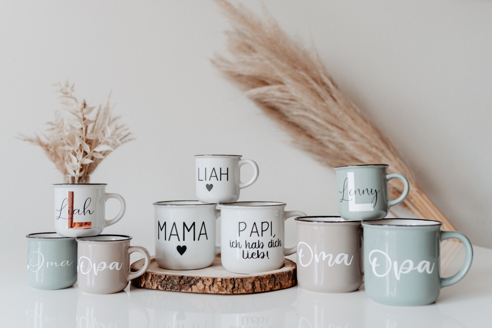 Personalisierte Kaffeetasse in Emaille-Optik Espressotasse Geschenkidee Becher