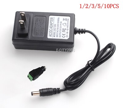 AC 110/220V Power Supply Adapter LED Strip 1A 2A 3A 5A 8A 10A DC 12V US
