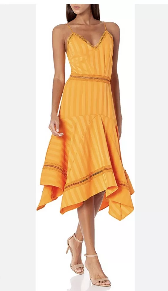 Luxury Keepsake The Label Arrows Midi Dress S Uk 8 New Orange