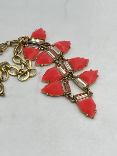 Stella & Dot Coral & Pink Eye Candy Faceted Rhinestone Gold Tone necklace - Picture 15 of 17