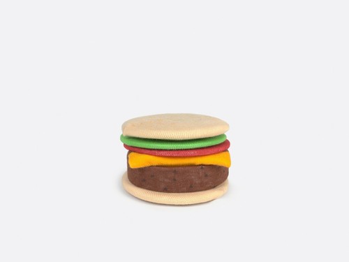 Calze colorate unisex HAMBURGER SOCKS, DESIGN DOIY, taglia unica, ottimo regalo! - Foto 4 di 4