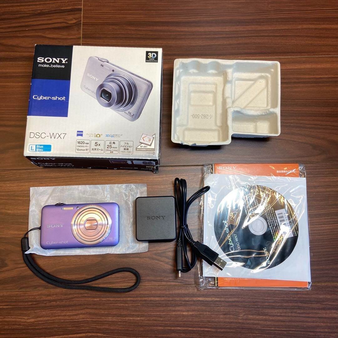 SONY Cyber-Shot DSC-WX7 Blue Digital Camera 3050 From Japan