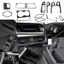 Per Audi A4 B8 Kit Accessori Interni Fibra di Carbonio Copri Assetto 2008-2015