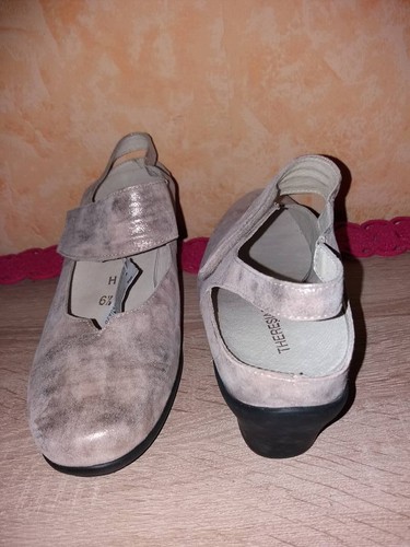 Theresia M Muck Sling - / Pumps mit Klett NEU Gr. 6,5 40 H rosé metallic & Leder - Bild 3 von 5