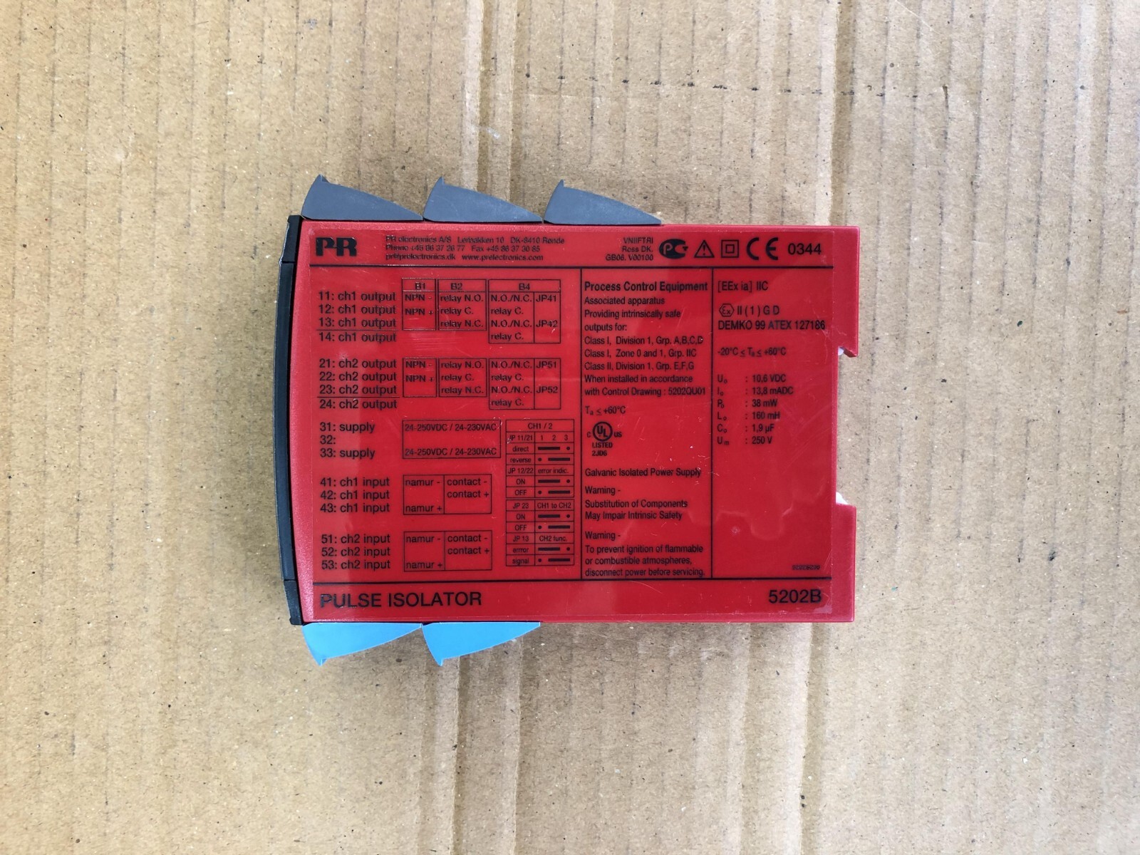 PR ELECTRONICS 5202B2 PULSE ISOLATOR 5202B2 PR5202