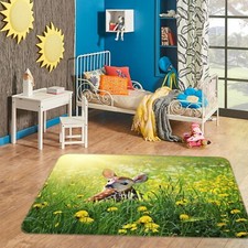 3D Beautiful Garden Fawn O784 Animal Non Slip Rug Mat Elegant Photo Carpet Fay