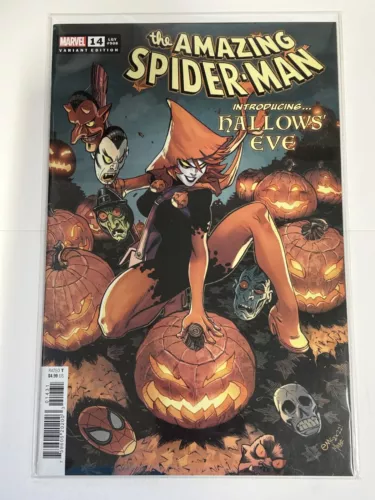 AMAZING SPIDER-MAN #14 (908) 2023 NM HALLOWS EVE MCGUINESS VARIANT MARVEL b-465