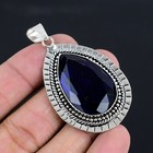 Tanzanite Quartz Gemstone Handmade Silver Stylish Pendant Jewelry 2.2" P-2816