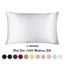 100% Pure Mulberry Zipper Silk Pillowcase 19 Momme Silk pillow cover Queen King