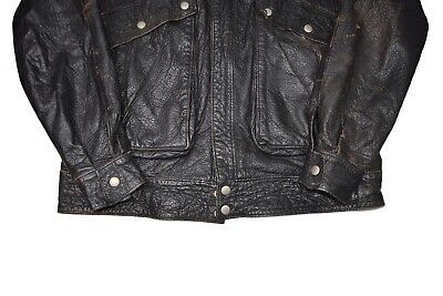 Vintage 70s Lamb Leather Jacket Mens 50 XL Black Moto Biker Vintage 70s Lamb Leather Jacket Mens 50 XL Black Moto Biker
