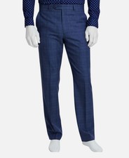 Michael Kors Men's Blue Plaid Classic Fit Stretch Wool Suit Pants Size 30W 30L