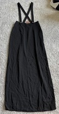 NWT Y2K Forever 21 Love 21 Black Overall Cross-back Maxi Dress Sz XS SOLDOUT