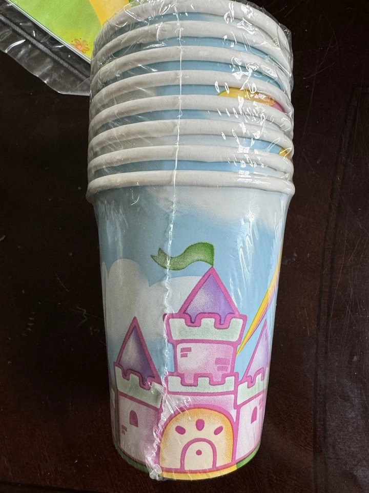 Princess Party Supplies Paper Cups Napkins Blowouts Loot Bags Girl Birthday - Image 2 of 4