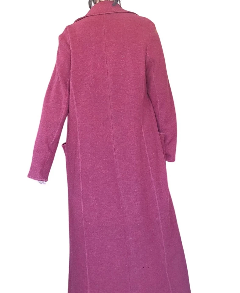 Vintage Company by Ellen Tracy Gabardina de lana frambuesa rojo oscuro para mujer talla XL Foto 3 de 4