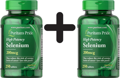 2 x Puritans Pride Selenium, 200mcg - 250 tablets (57,98 EUR/kg)