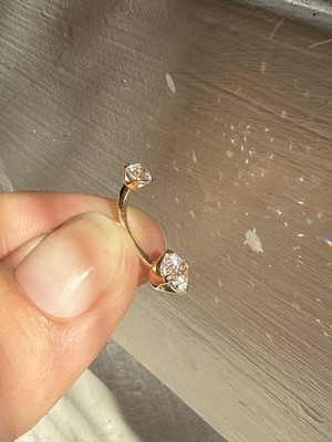Navel Belly Jewelry. Solid 14k Yellow Gold with Swarovski Crystals