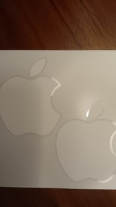 Apple logo, Mac, Macintosh stickers or decals 2 white apples