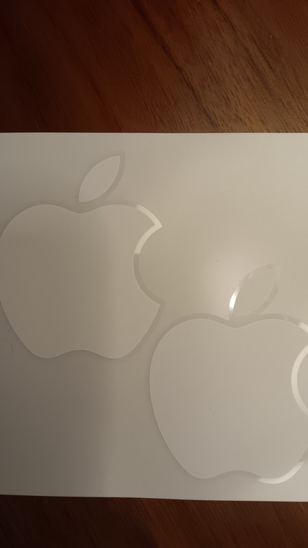 Apple logo, Mac, Macintosh stickers or decals 2 white apples