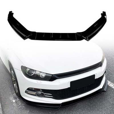 Front Bumper Lower Spoiler Lip For VW Scirocco MK3 Early Rline GTS 2008-14 Black