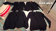 Worthington Black One-Button Single-Breasted Blazer Notch Lapel Long 8,8,8,6