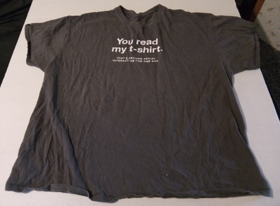 #ad Vintage ThinkGeek You read my t shirt Graphic T Shirt L Quote sarcastic ironic $12.00