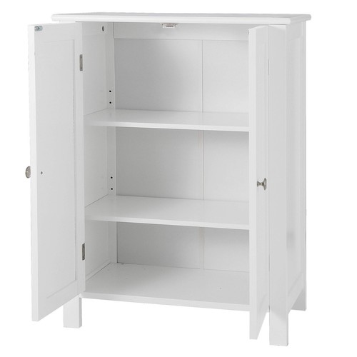 Floor Storage Cabinet with Adjustable Shelf and Double Door Rust Proof Living Ro - Picture 8 of 9