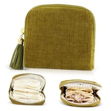 Travel Jewelry Case Organizer Small Jewelry Pouch Bags for Women Ab-green