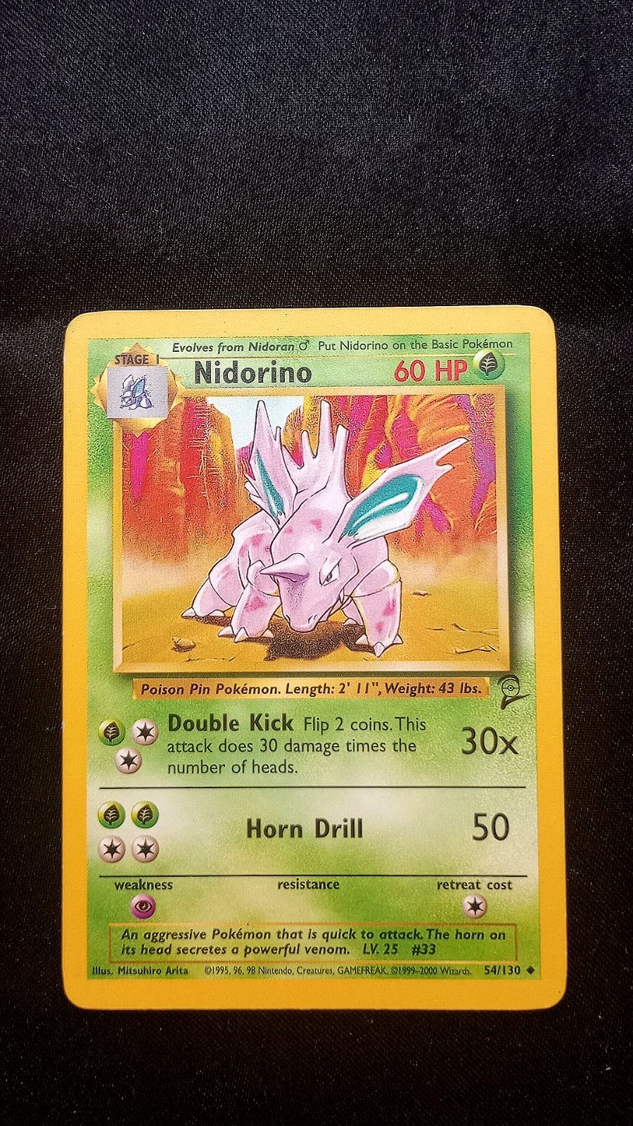 Pokémon TCG Nidorino #54 Base Set 2 Uncommon - Near Mint
