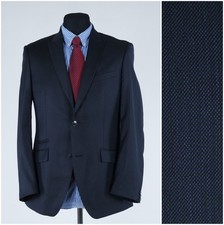 Mens Dark Blue Blazer 40R UK Size ARMAND THIERY Wool Sport Coat Vintage Jacket
