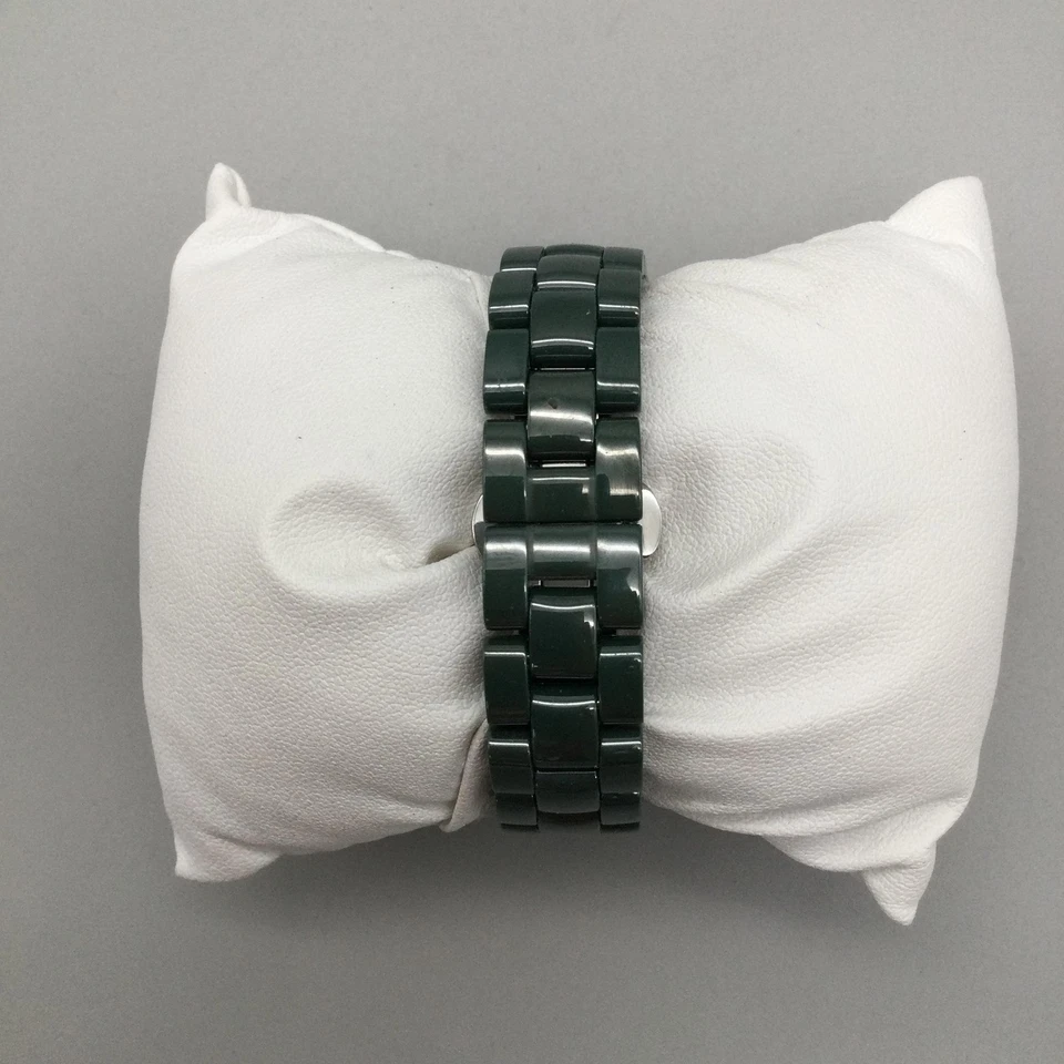 Reloj Isaac Mizrahi Live Mujer 36mm Tono Plateado Esfera Verde Batería Nueva 6" Foto 3 de 4